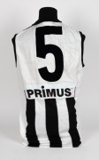 Nathan Buckley’s Collingwood guernsey 2000. Home guernsey made by Sekem ("To fit chest 115cm"), with AFL, adidas and Emirates branding. Match worn by Buckley during the 2000 season. Unframed. - 4