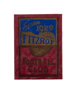 FITZROY FOOTBALL CLUB: 1929 Member's Season Ticket, with fixture list & hole punched for each game attended; together with later membership tickets for 1959, 1963 and 1965. (4 items).