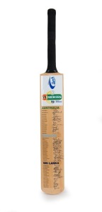 Full Size Kookaburra bat created for the VB Series 2002,2003 Australia v England and Sri Lanka, signed in full by all three teams