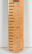 A full-size Kookaburra cricked bat created for the Tasmanian Tigers 2004/2005 team, signed in full by 17 players in the squad, including Captain Ricky Ponting. The Tasmanian team won the final against Queensland by seven wickets - 3