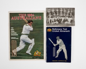 1921 The Australian Team in England, RP postcard by Bolland; 1964 Tour brochures (2), by Playfair and by Rothmans, (3 items).