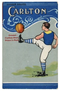 1906 Valentine's 'League Series' picture postcard for Carlton, fresh Unused.