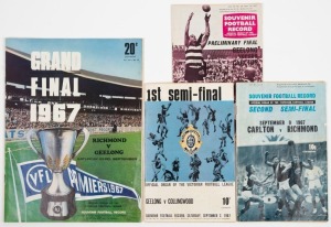 THE 1967 FINALS SERIES: First Semi-Final (Geelong defeats Collingwood); Second Semi-Final (Richmond defeats Carlton); the Preliminary Final (Geelong defeats Carlton) and the Grand Final (Richmond defeats Geelong by 9 points). (4 items). The Grand Final, R
