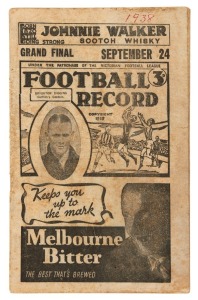 1938 Grand Final "Football Record", complete. Rarely seen.