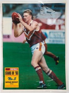 Brisbane Bears team poster 1993 plus poster from Inside Football magazine of Buckley in Brisbane jumper. (2 items, both laminated).