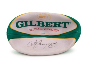 A full-size Gilbert brand rugby ball signed by David Campese.