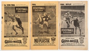 GEELONG IN THE 1962 VFL FINAL SERIES: The "Football Records" for 8th September, 2nd Semi-Final: Essendon defeats Geelong by 46 points, 15th September, Preliminary Final: Geelong plays a draw with Carlton, 22nd September: Preliminary Final Replay, Carlton 