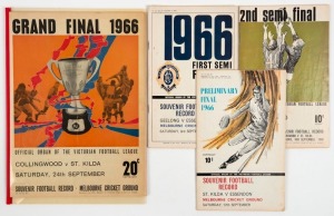 THE 1966 FINALS SERIES: First Semi-Final (Essendon defeats Geelong); Second Semi-Final (Collingwood defeats St.Kilda); the Preliminary Final (St.Kilda defeats Essendon) and the Grand Final (St. Kilda defeats Collingwood). (4 items). St.Kilda goes on to wi