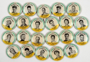 1956 MELBOURNE OLYMPICS: Lux & Lifebuoy Soap "1956 Olympic Games badges", complete set [20] plus the two scarce error badges for Gary Chapman & Dave Stephens. (Total: 22). Only the second complete set we have offered.