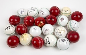 A collection of 23 cricket balls, all balls signed and come with accompanying certificate of authenticity.