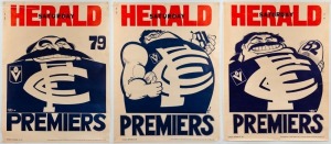 CARLTON: 1979, 1981 and 1982 original WEG Premiership posters; mixed condition. (3).