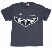 Grey T-shirt by adidas, with swooping magpie logo, first released in 2001. Also, an adidas T-shirt with the word ‘Ruthless’ printed on front from around the same period, (2 items). - 3