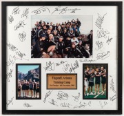 Flagstaff 2005. Framed presentation produced by Collingwood to commemorate the club&rsquo;s training camp in Flagstaff, Arizona in 2005. Featuring three small photos from the camp, with autographs of players and staff in the mount.