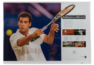 PETE SAMPRAS, original signature on limited edition (#131, 132, 134, 135 & 137/250) "Merlin in White" posters, all with PWC/Legends CofA. Each overall 45 x 65cm.