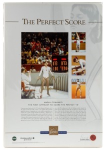 1976 MONTREAL OLYMPICS: NADIA COMANECI "The Perfect Score" ten signed limited edition displays (of 500) showing the young gymnast during her flawless performance at the Montreal Games; all with PWC/First CofA; each overall 52 x 35cm.