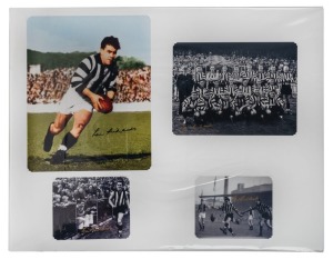 COLLINGWOOD: four photographs featuring LOU RICHARDS and the Collingwood team in which he starred; all individually signed by Richards, mounted together, the largest 50 x 40cm.