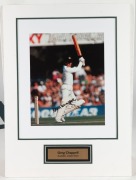 Signed photographs: Bill Brown and Arthur Morris signed on a reproduction photograph of the 1948 Invincibles, plus individual signed photographs of Greg Chappell, Kim Hughes, Jeff Thomson; together with two reproduction early cricket scenes (six items), a - 6