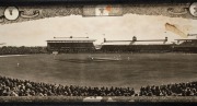 "FIRST TEST MATCH, SYDNEY DEC.18, 1920" panoramic photographic print by Alan Row & Co., Argyle St., Sydney, depicting the crowd of 40,000 watching the Australian batsmen, Macartney and Bardsley, with the Englishmen in the field. In original frame and laid - 3