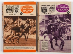 1976 - 1978 collection of home-and-away round Football Records, (15 different).