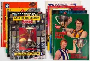 1976 - 87 range of Finals and Grand Finals Football Records, together with a special edition for 7 May 1992 titled "GAME OF THE CENTURY - COLLINGWOOD v CARLTON" which celebrated the 100th year since those two teams first met, while both teams were part of the V.F.A. (Total: 10 items).
