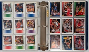 AMERICAN BASKETBALL CARDS: A large collection in a special album; most appear to be 1993-94, (100s).