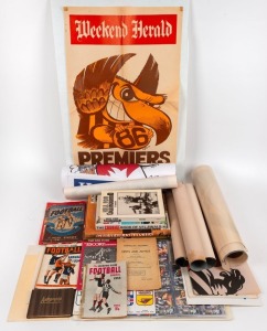 A large carton containing books, programmes, photos, a small autograph album, etc.