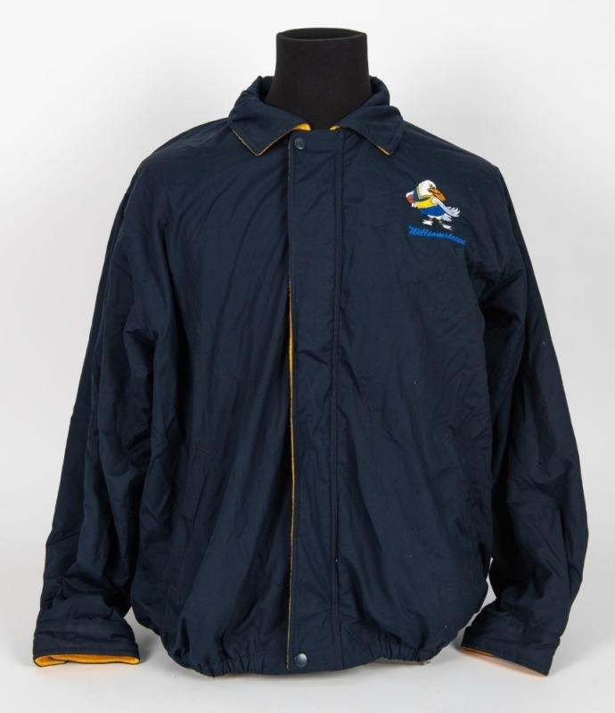 Williamstown team jacket, with Williamstown mascot caricature on breast. Worn by Nathan Buckley when playing for Williamstown in 2007.