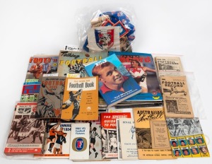 An accumulation of 1950s-90s football publications, with a strong Footscray Bulldogs leaning; includes early magazines and annual reviews, Ted Whitten items, etc. (qty).