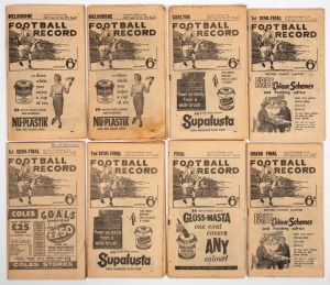 1960 VFL FINALS SERIES: 1st Semi-Final (Collingwood defeats Essendon), 2nd Semi-Final (Melbourne defeats Fitzroy), Preliminary Final (Collingwood defeats Fitzroy by 5 points) and the Grand Final (Melbourne defeats Collingwood by 48 points); plus 4 other Records. (Total: 8). Melbourne played in its seventh successive Grand Final, thrashing Collingwood 8.14 (62) to 2.2 (14). Collingwood's score was its lowest since Round 5, 1900, and the lowest by any team in a Grand Final since 1927.