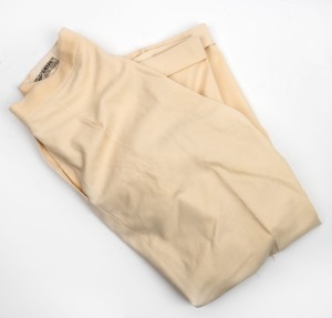 A pair of Clarrie Grimmett's pure wool cricket flannel trousers, circa 1930; with Kaylo "GRIPU" label to rear waistband.