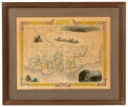 "VICTORIA OR PORT PHILLIP" hand-coloured lithograph map drawn and engraved by J. Rapkin, with vignettes of Aboriginals, Kangaroos, Melbourne etc., ​​​​​​​27 x 35cm, 39 x 46cm overall - 3