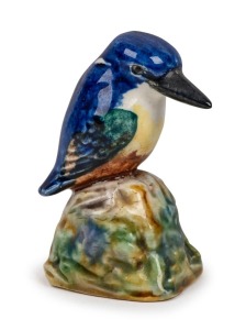 GRACE SECCOMBE rare pottery statue of a kingfisher, incised "Grace Seccombe, N.S.W.", 7cm high