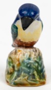 GRACE SECCOMBE&nbsp;rare pottery statue of a kingfisher, incised "Grace Seccombe, N.S.W.", 7cm high - 2