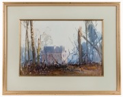 ARTHUR STREETON VISITS MONASH'S HEADQUARTERS AT LA CATEAU IN NOVEMBER 1918 ARTHUR ERNEST STREETON (1867 - 1943), "La&nbsp;Cateau", watercolour, signed and endorsed "A. STREETON&nbsp;/ LA CATEAU&nbsp;1918" at lower right, 36 x 54cm; framed 59 x 76cm overall. Provenance: - 3