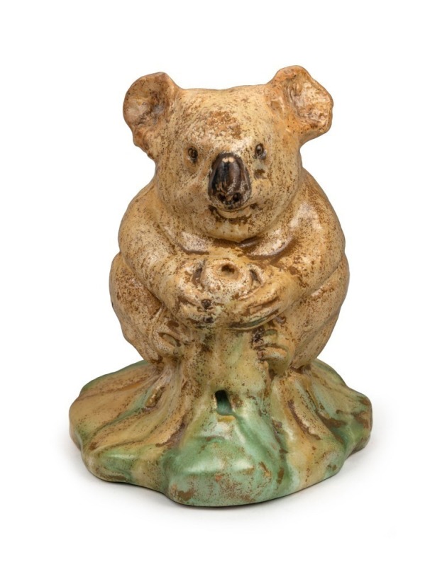 REMUED koala bookend, incised "Remued", 15.5cm high