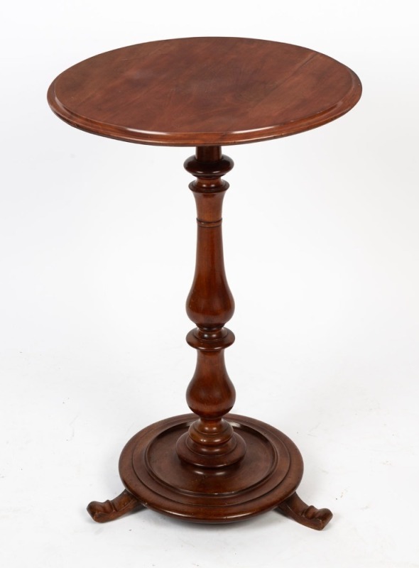 An antique cedar and mahogany wine table, 19th century, ​​​​​​​73cm high, 47cm diameter