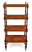 An antique Australian blackwood whatnot with four tiers, Melbourne origin, circa 1865, ​​​​​​​131cm high, 64cm wide, 44cm deep