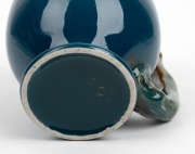 CRUFFEL Australian porcelain jug with windswept tree handle and decoration glazed in blue and green, 13cm high - 3