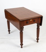 An antique Anglo-Indian padouk and cedar two drawer Pembroke table with reeded and acanthus carved legs, circa 1830, 73cm high, 59cm wide (extends to 104cm open), 91cm deep - 4