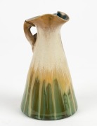 REMUED&nbsp;unusual pottery jug with applied gumnut, leaf and branch handle, glazed in green, cream and blue, incised "Remued, 307M", 15cm high - 3