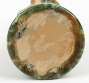 REMUED&nbsp;unusual pottery jug with applied gumnut, leaf and branch handle, glazed in green, cream and blue, incised "Remued, 307M", 15cm high - 4