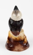 GRACE SECCOMBE pottery statue of a laughing kookaburra with beak open, 9.5cm high - 3