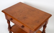 An antique Australian kauri pine side table with a single drawer, lower tier and baluster legs, 19th century, 70.5cm high, 76cm wide, 49.5cm deep - 2