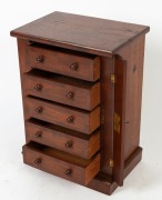 An Australian cedar miniature Wellington chest of five drawers, 20th century, 53cm high, 38cm wide, 26cm deep - 2