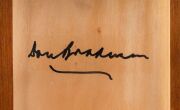 DON BRADMAN signed cricket bat in perspex and timber display case, 106cm high overall - 2