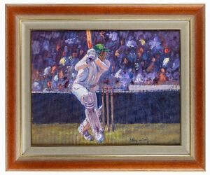 MARK TAYLOR "Tremendous Strokes" original oil painting by Ritchey Searly, signed lower right and titled verso, 45 x 60cm, framed 65 x 80cm overall.