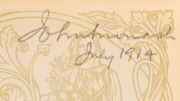 "John Monash July 1914" dated signature to decorated front endpaper of "A Tale of a Tub, The Battle of the Books and other Satires" by Jonathan Swift, [Melbourne : E.W.Cole] 325pp. - 2