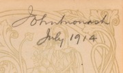 "John Monash July 1914" dated signature to decorated front end paper of "The Adventures of Gil Blas of Santillane" by Alain-Rene Lesage, [Melbourne : E.W. Cole, 1909]. - 2
