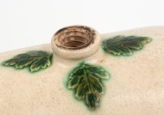 JAMES CAMPBELL Colonial pottery bed warmer with green glazed leaf decoration, 19th century, 18cm high, 27cm wide - 4