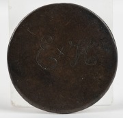 CONVICT LOVE TOKENS. Two halfpenny examples, one engraved "A+A 1787" - 4